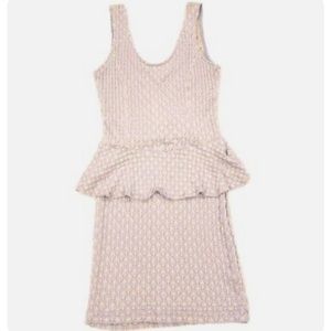NWT Lovemarks Dress - Peplum Stretch - Gray & Yellow sz M